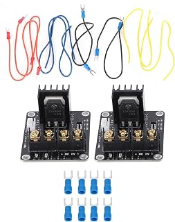 2-teiliges 3D-Drucker-Heißbettmodul PCB MOS-Röhrenerweiterungsplatine 30A-Heizungssteuerung mit Schneeflocken-Kühlkörper für Beheiztes Bett-Upgrade für Anet A8 Open-Source-Drucker