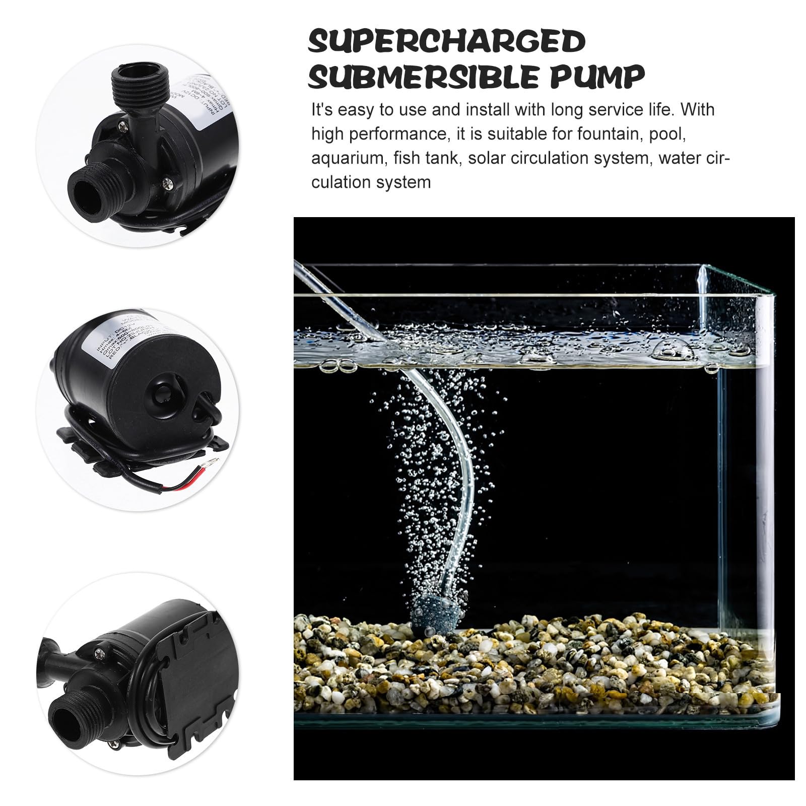 2 Piezas Mini Bomba de Agua Sumergible 19w 12v Negra