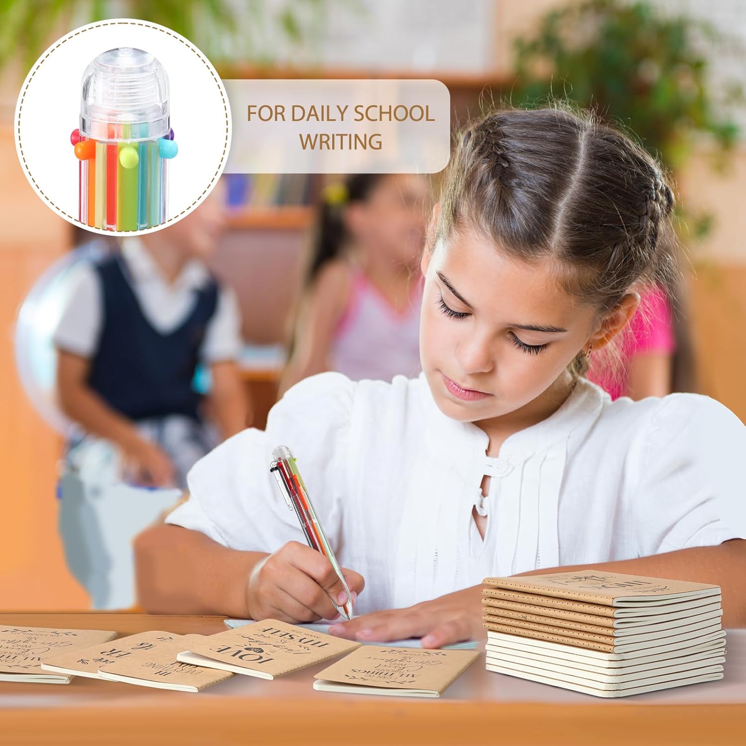 Jetec 72 Pcs/ 36 sets A6 Bible Verse Notebooks Bulk Christian Prayer Journals with 0.5mm 6-in-1 Multicolor Ballpoint Pens Small Religious Notepads for Church Believer Appreciation Gifts