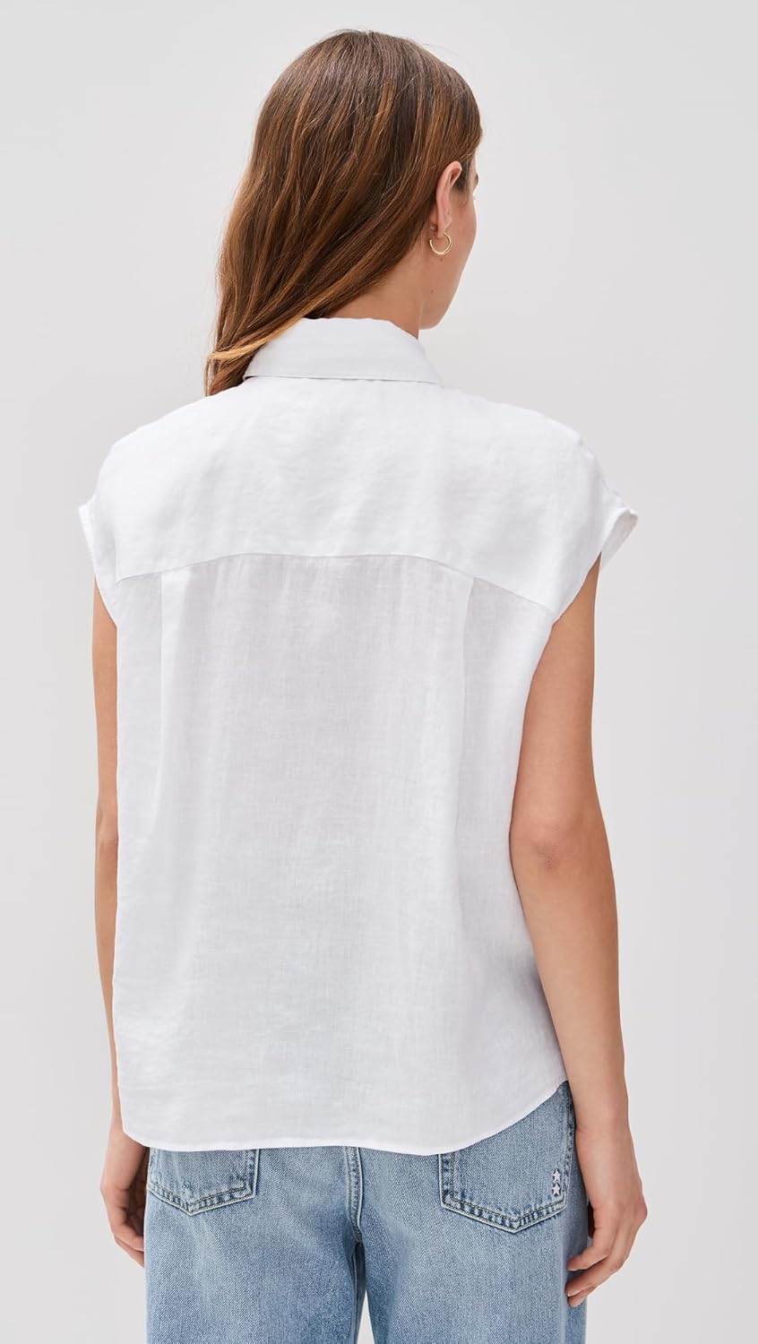 Vince Women's Cap Sleeve Button Down Blouse - Image 3