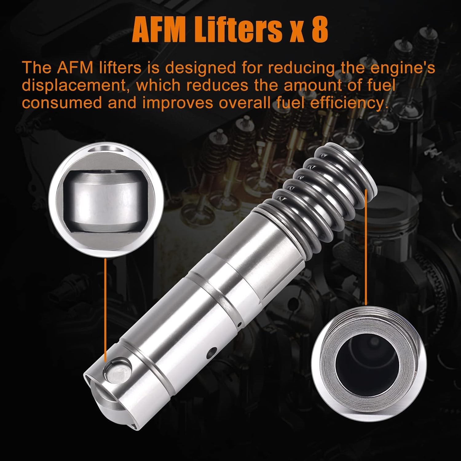 8 AFM + 8 Hydraulic Valve Lifters kit with 4 Guides Trays Compatible with 5.3L 6.0L 6.2L Allure Avalanche Escalade Suburban 1500 Sierra 1500 Yukon XL 1500 Select V8 Engines Models