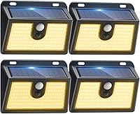 Vista 16 de Paquete de 6 luces solares con sensor de movimiento para exteriores, luces solares súper brillantes impermeables, 3 modos de iluminación, luz