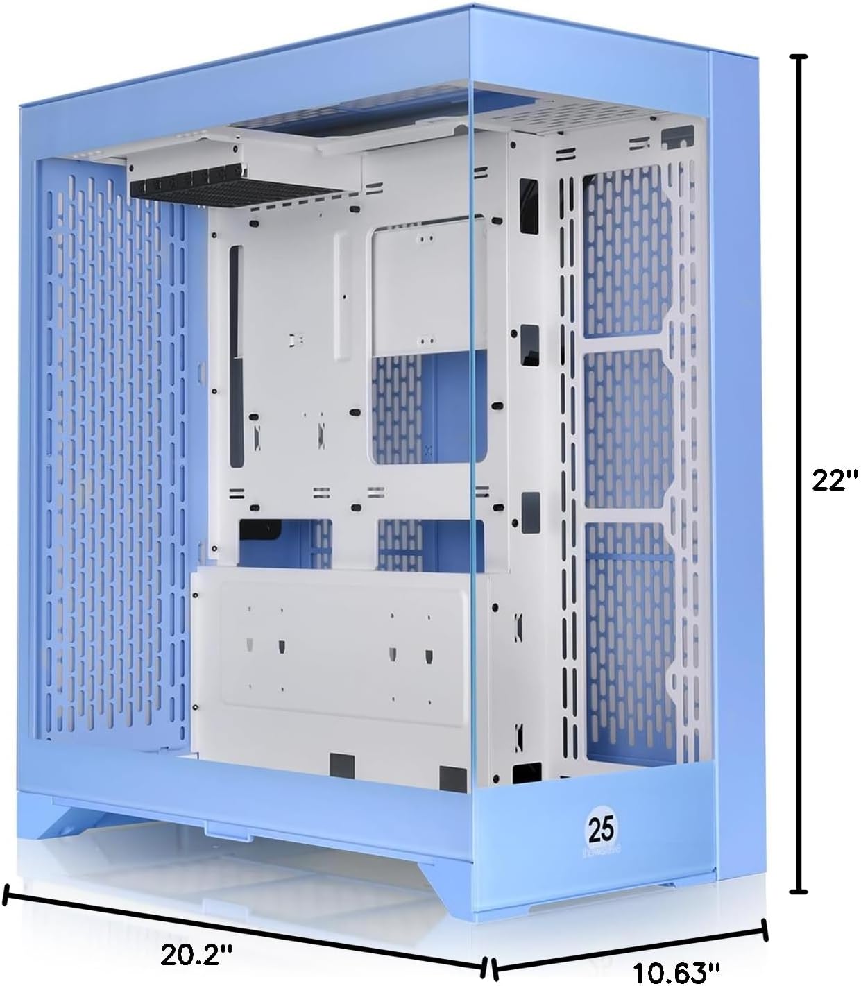 CTE E600 MX Hydrangea Blue E-ATX Mid Tower with Centralized Thermal Efficiency Design; Interchangeable Dual Front Panel; 3Way VGA Mounting Bracket; 400mm PCIe4 Riser Cable Included; CA-1Y3-00MFWN-00