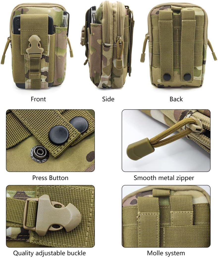 Long Keeper Hiking Waist Bag, Small Molle Pouch Tactical Utility Belt Pouch, Outdoor Waist Pack - Image 5