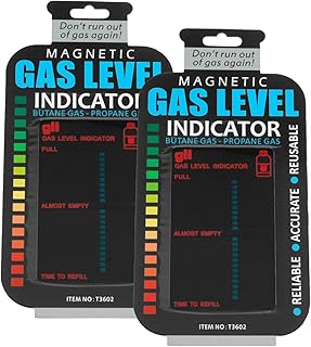 2PCS Magnetic Gas Level Indicator, Reusable Propane Tank Gauge Fuel Level Indicators Propane Tank Gauge for Home Kitchens, Outdoor Barbecues, Camping