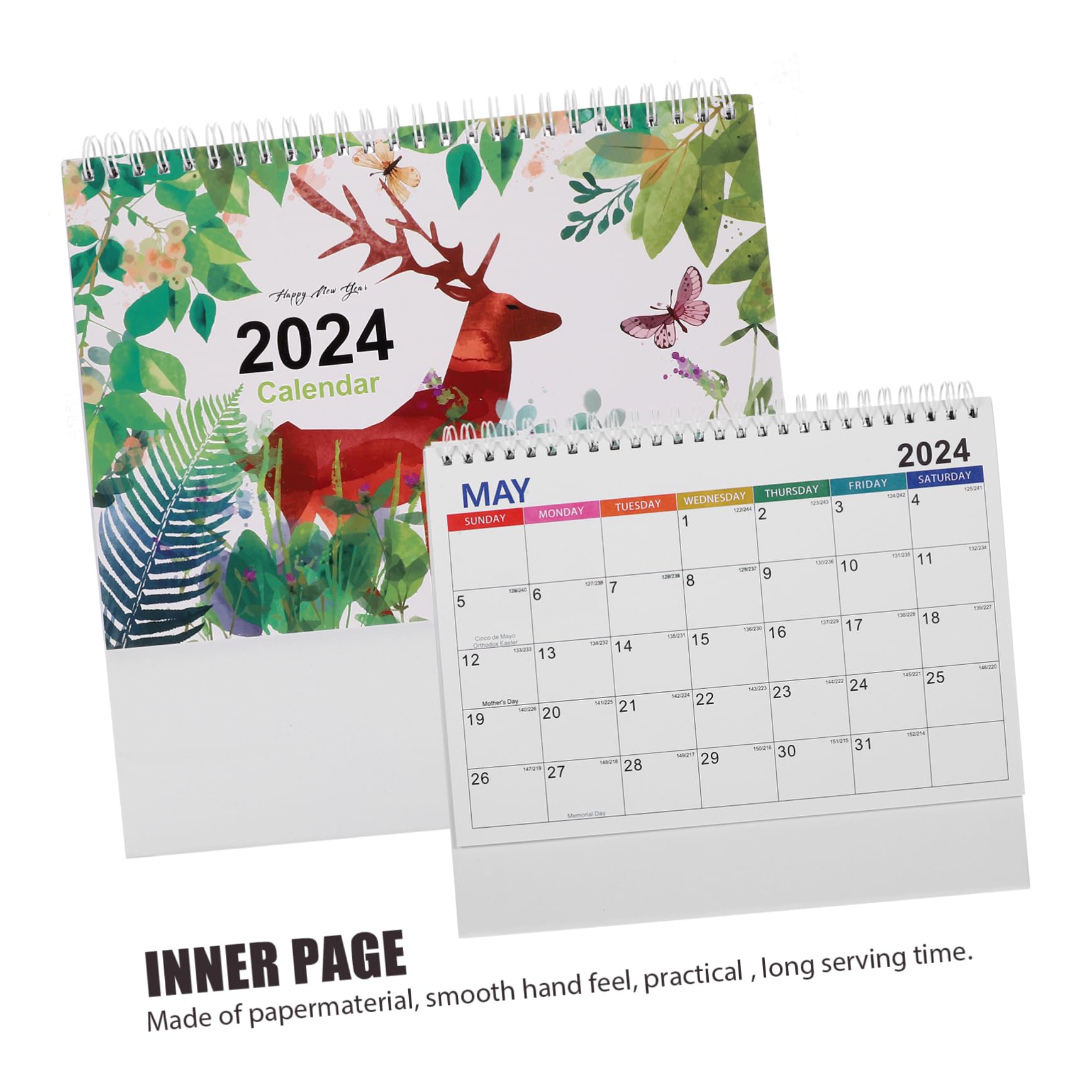 Lurrose 5stücke Tischkalender Englisch Kreativer Spiral-kalender Für Büro Und Zuhause Dekorativer Schreibtischkalender Für Countdown Von