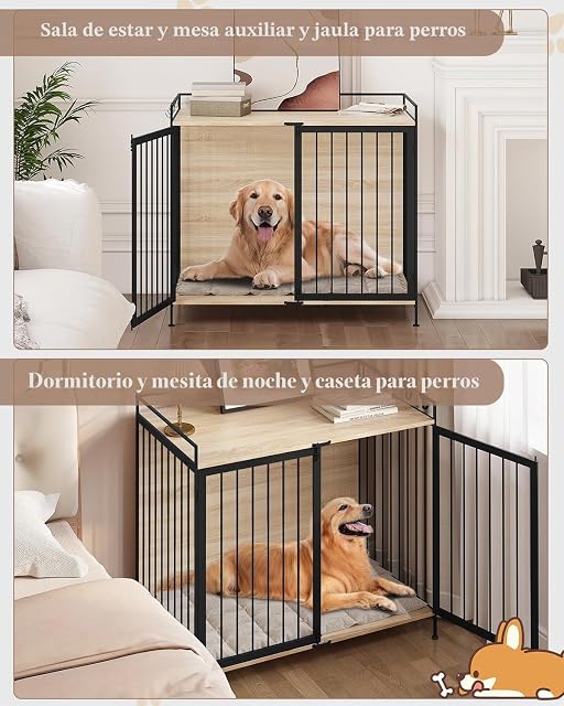 Foto 4 de 8 de EUGAD Jaula para Perros, Casa Perro Interior con 2 Puertas