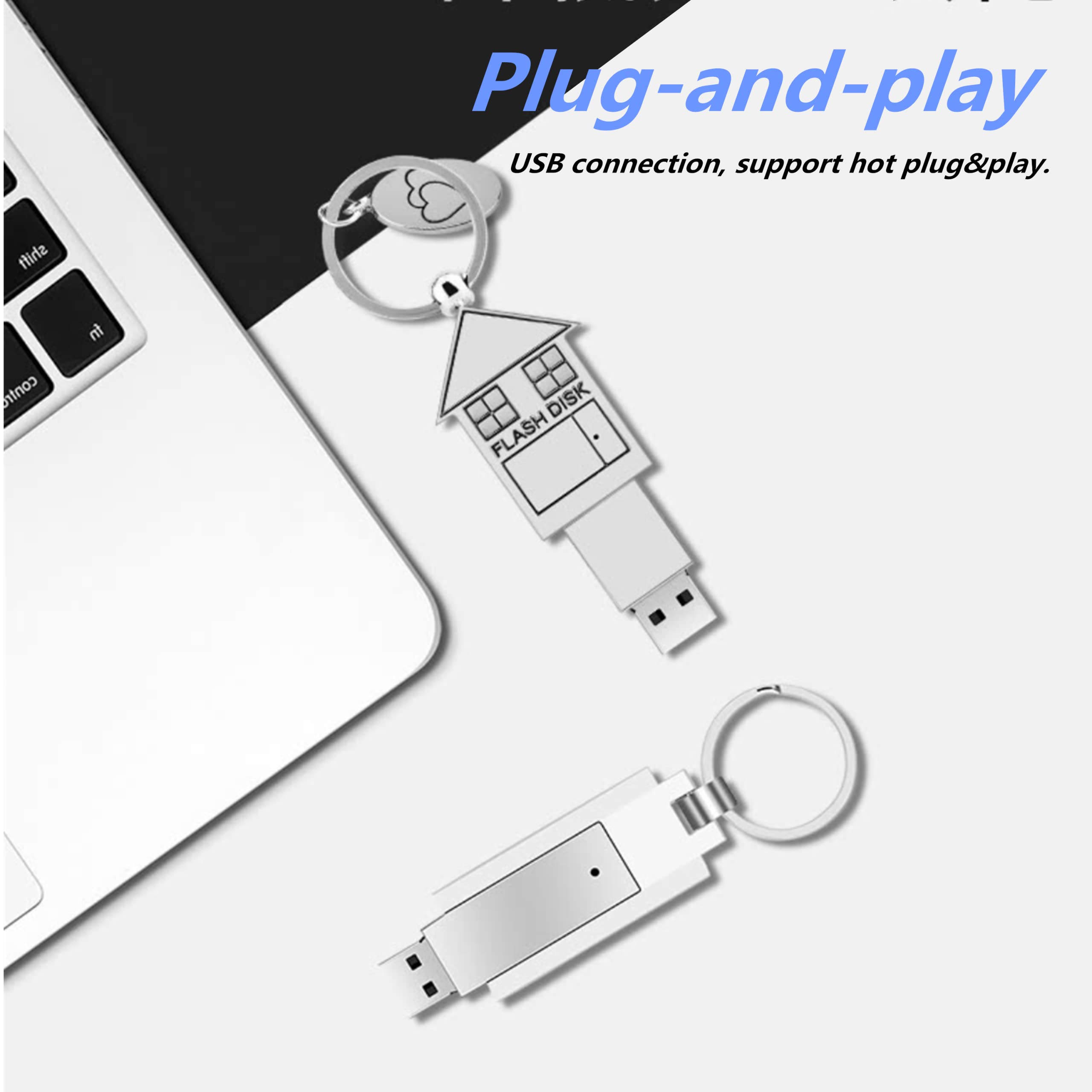FeliSun Chiavetta USB 3.0 A Forma Di Casa – 64GB, Metallo, Portachiavi, Velocità 80MB/s In Lettura, Compatibile Con PC E TV - 4