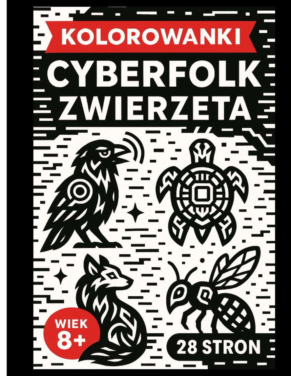 Cyberfolk Animals – Futurystyczna Kolorowanka Zwierząt: Neonowe Bestie, Słowiańskie Motywy i Cyberpunkowe Detale do Kolorowania