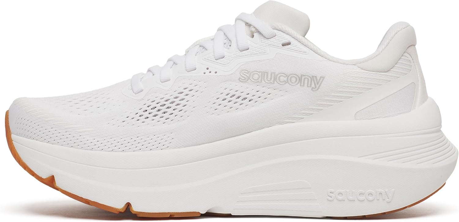 Saucony Women's Guide 19 Sneaker, White/Gum, 9.5