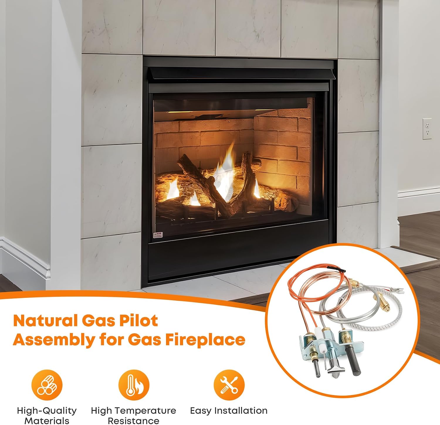Stanbroil 4021-732 Natural Gas Pilot Assembly Replacement Part for Heatilator, Heat N Glo and Quadra-Fire Gas Fireplace, 25660 Pilot Assembly Replacement Parts for Heatilator Gas Fireplace