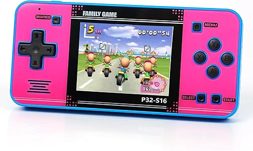 Juego de mano para niños, videojuegos integrados de 220 bits de 32 bits, pantalla IPS de 3.0 pulgadas, juego portátil recargable, mini arcade de
