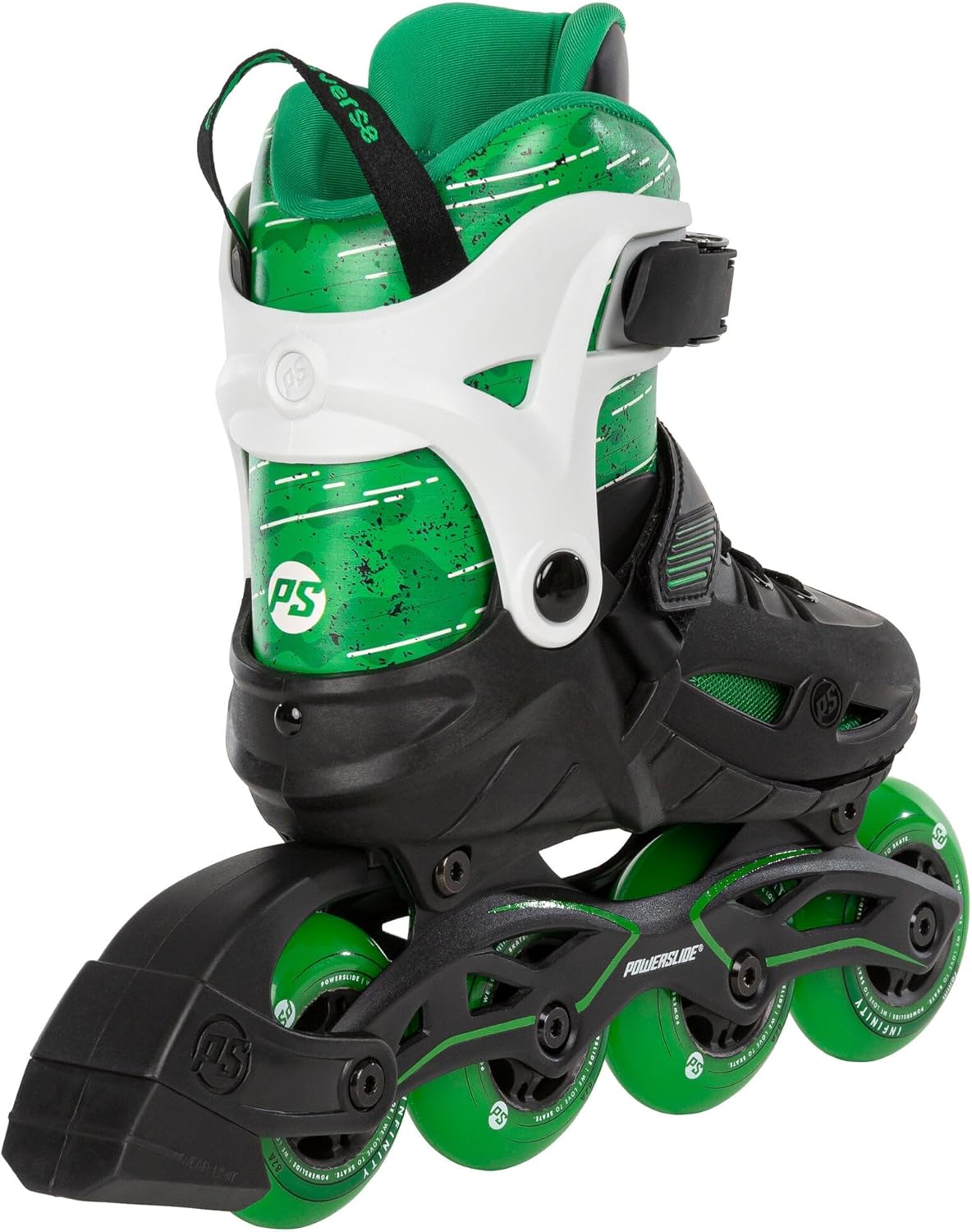 Powerslide Universe 940690 Inline Skates 4 W Green Adjustable for Children ABEC 7 Bearings