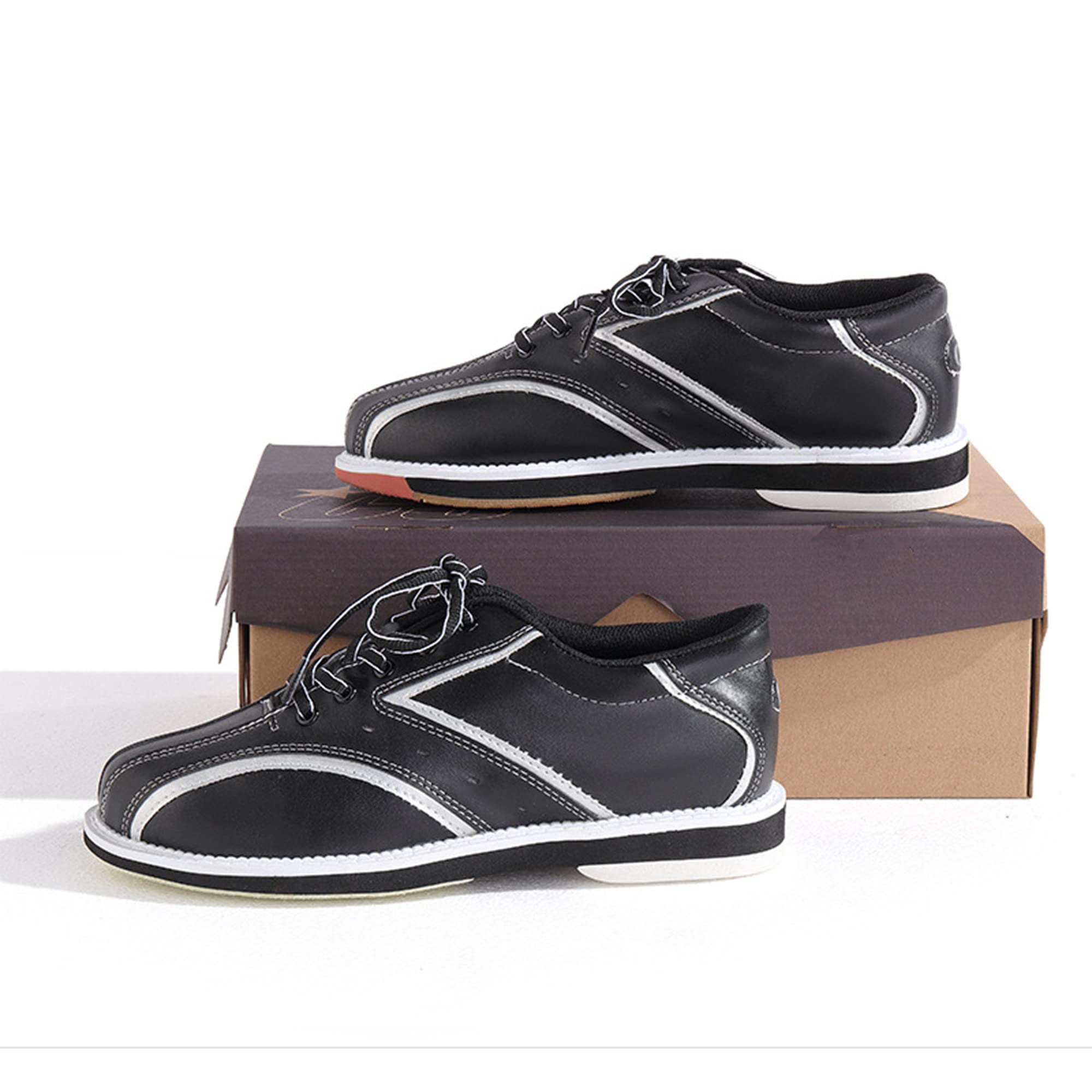 SDEQA Chaussures De Bowling Chaussures D'entraînement De Bowling en Cuir Léger pour Homme Anti-Slip Buffe