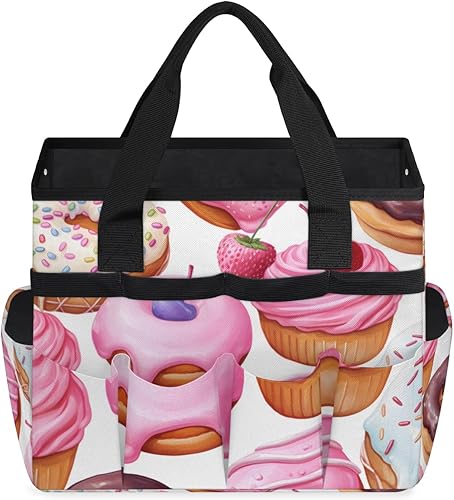 Miniatura 2 de Doughnut Garden Tool Tote Bag for Women Men Gardening Tool Storage Bags with 10 Pockets Standable Garden Home Tool Kits Organizer for Indoor Outdoor