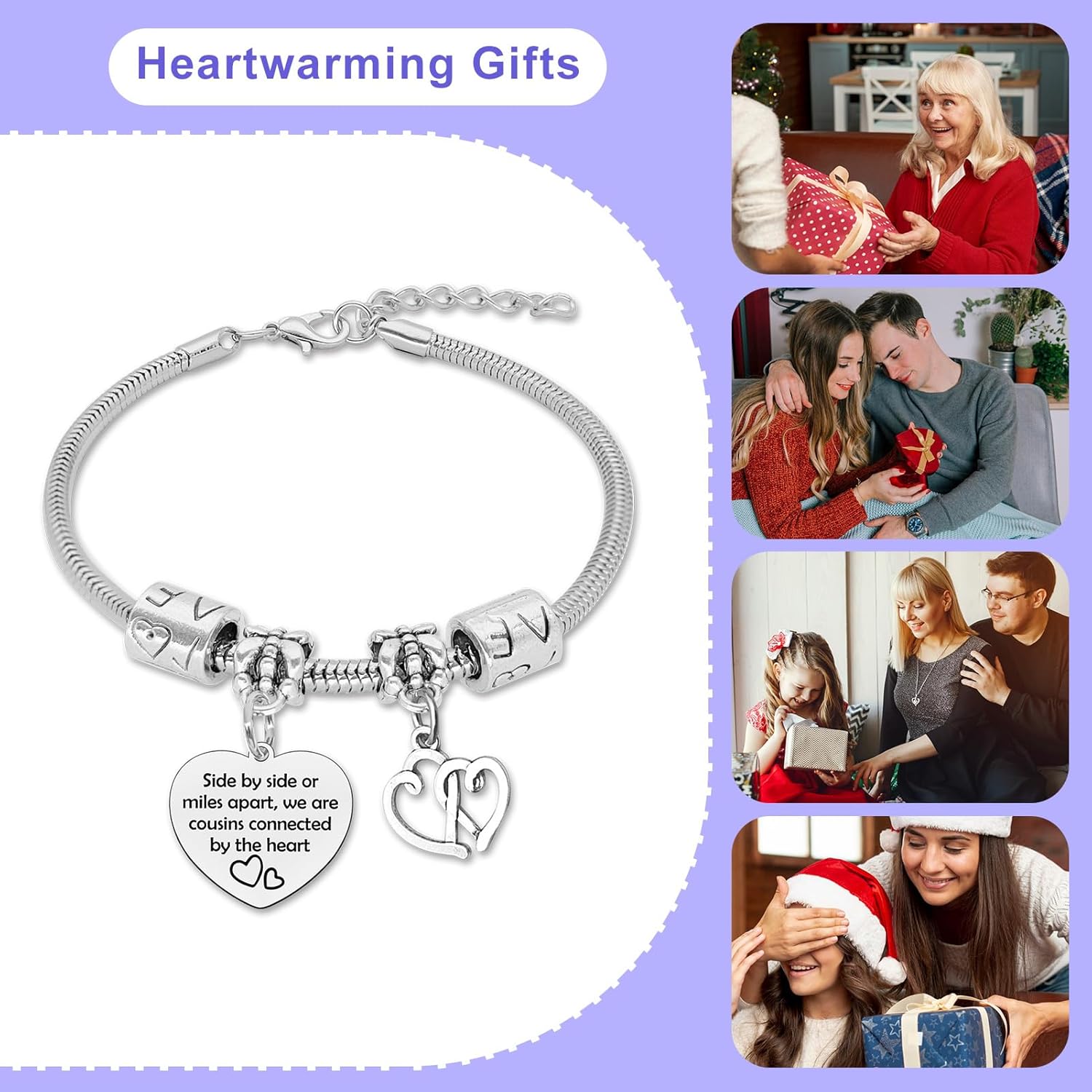 Cousins Bracelets for Women Stainless Steel Bracelets Happy Birthday Cousin Gift Female Cousin Bracelet Cousins Birthday Gifts for Women Inspirational Gifts for Friends Woman Christmas Friendship Gift - Image 5