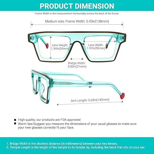 Miniatura 9 de VOOGLAM Gafas cuadradas para mujeres y hombres Treva