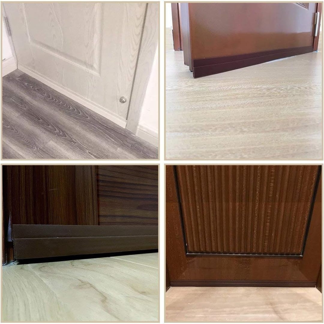 Under Door Draft Blocker Insulator, 2" W x 78" L Brown Weather Stripping Bottom Door Seal for Exterior/Interior Doors Gap Door Draft Stopper Keeping Draft, Dust and Animals Out