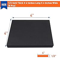 Vista 2 de MAGZO 8 almohadillas de espuma adhesiva de 1/2 pulgada de grosor x 4 x 4 pulgadas, láminas de espuma de celda cerrada, almohadillas autoadhesivas