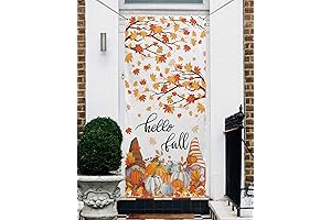 Thanksgiving Gnomes Door Cover Decorations Welcome Front Door Backdrop