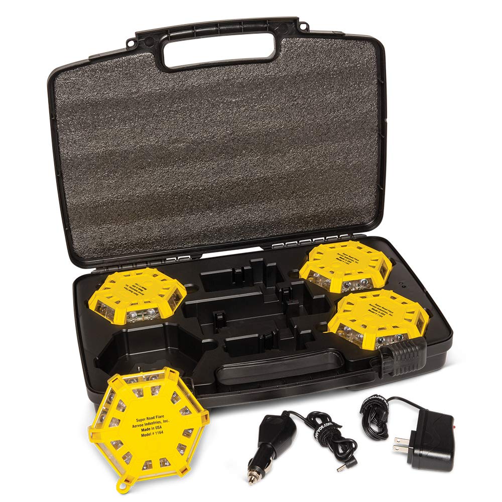 Aervoe 4-Pack Kit Super LED Road Flare