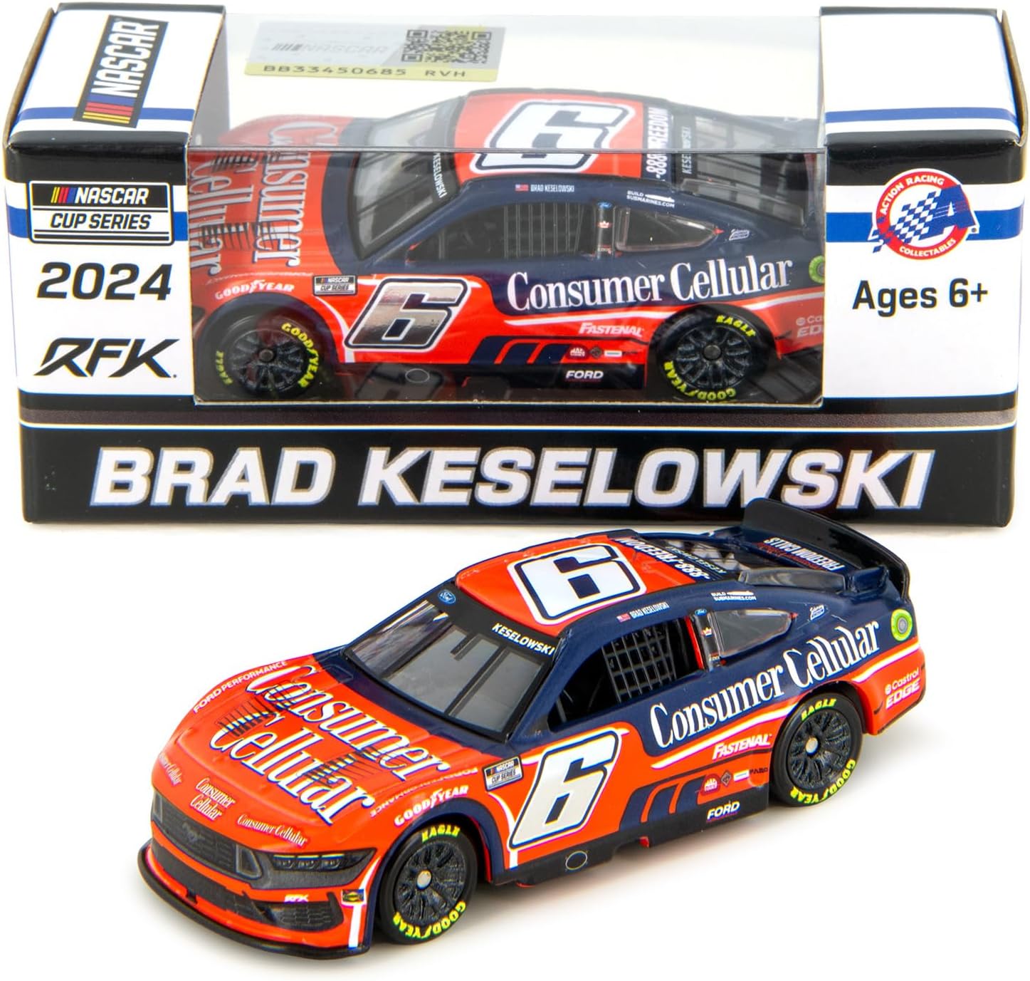 Lionel Racing Brad Keselowski 2024 Consumer Cellular Diecast Car 1:64 Scale