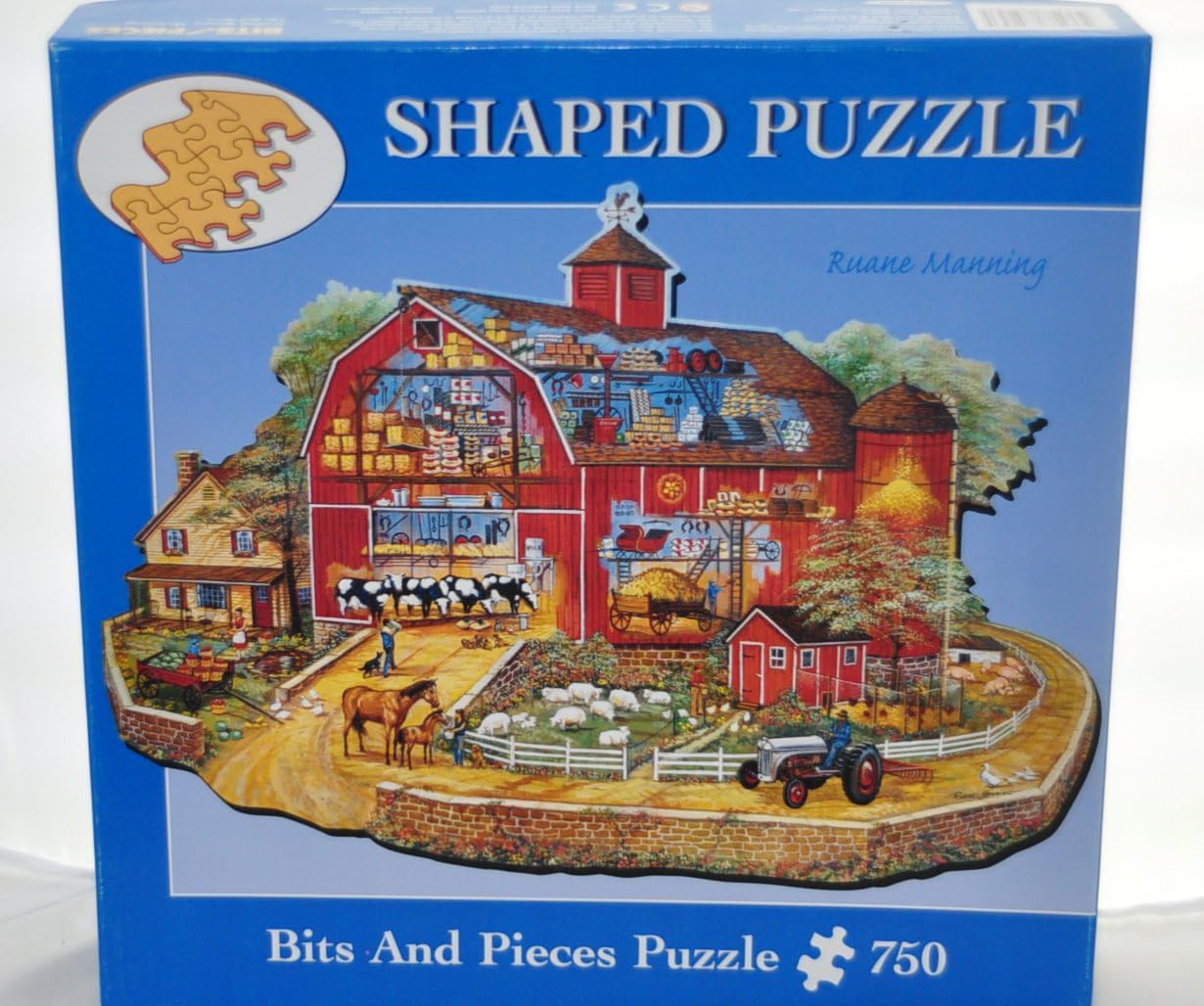 Amazon.com: The Red Barn Shaped 750 Piece Jigsaw Puzzle : Toys & Games