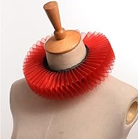 Vista 30 de GRACEART Elizabethan Dickens Ruff Cuello Payaso Collar Elizabeth Muñeca Ruffs Ruffle Cuff Bandas A-collar blanco(1 pieza)