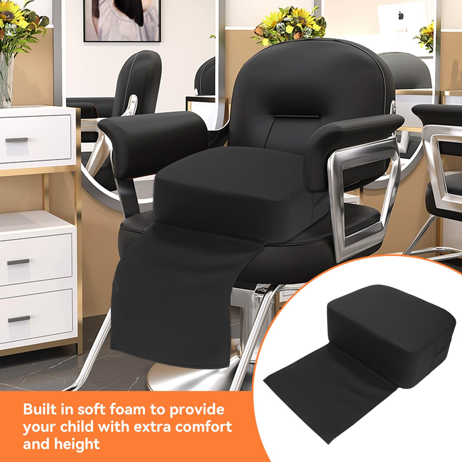 Cojín De Asiento Elevador De Salón, Asiento Elevador De Peluquero De Cuero PU Impermeable, Cojín, Equipo De Peluquería Asiento Elevadors Cojíns Elevador Para Peluquerías Para Niños, Corte De Pelo