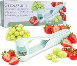 RANJI - Multifunction Grape Cutter - Cherry Tomato and Strawberry Cutter - Wedges Fruit Cutter - Mini Cherry Tomato Slicer - Easy to Clean Kitchen Gadget (Blue)
