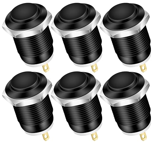 DaierTek - Interruptor de botón de encendido y apagado, 0.472in CC, 4 pines, 12 V, impermeable, interruptor de metal con arnés de cableado y luz