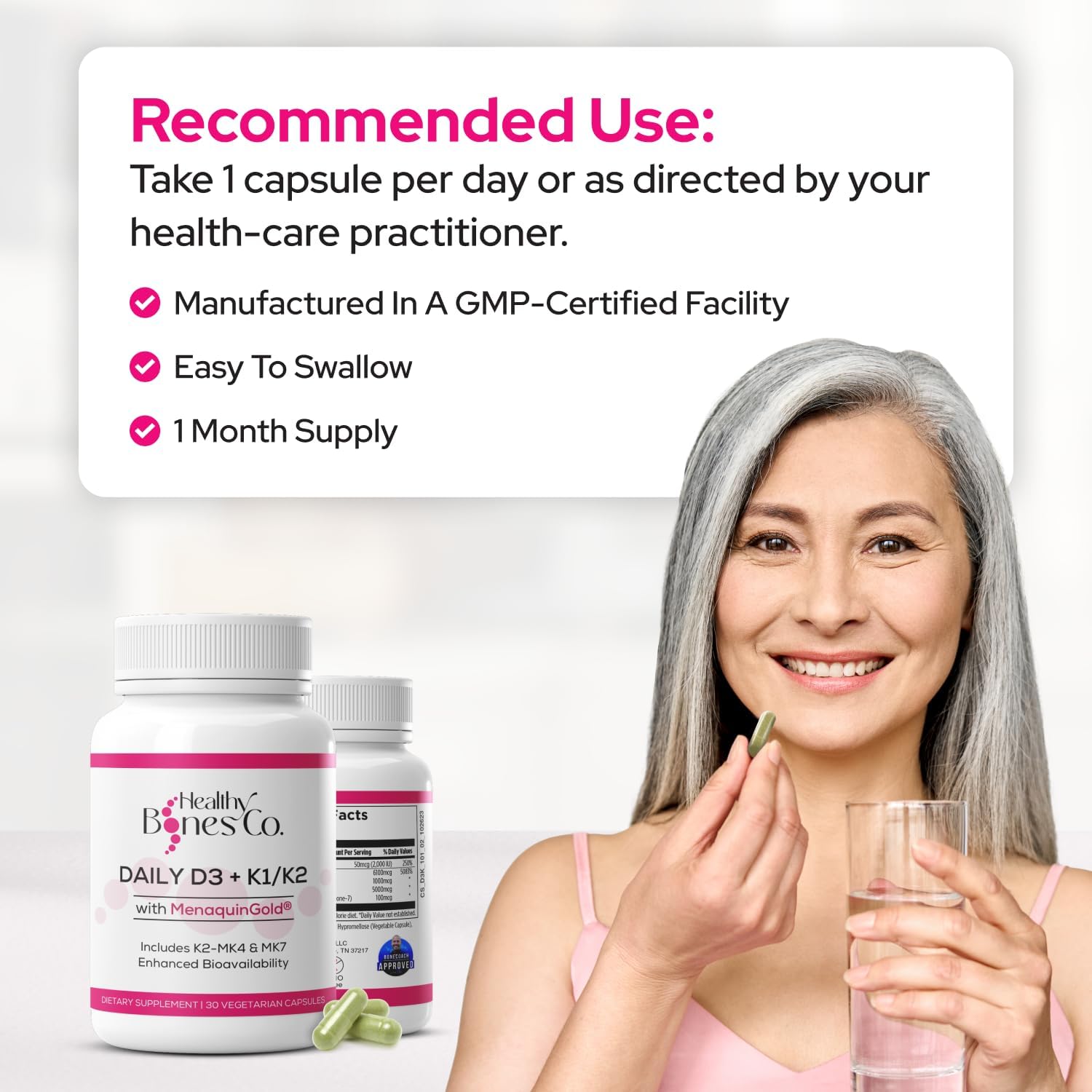 Premium D3 K2 - Full Spectrum Vitamin D3 K2, 2000 IU D3 + MK7 + MK4 + K1, Daily D3 K2 & K1 Supplements - Vitamin D Supports Calcium Absorption for Strong Bones & Immune Health - 30 Capsules - Image 5