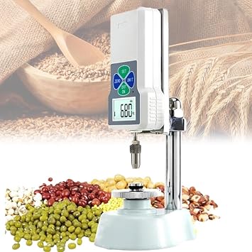 High Precision LCD Display Digital Grain Hardness Tester Meter, Grain Durometer Penetrometer for Wheat, Rice, Soybean, Mung Bean, with N/KG Switch