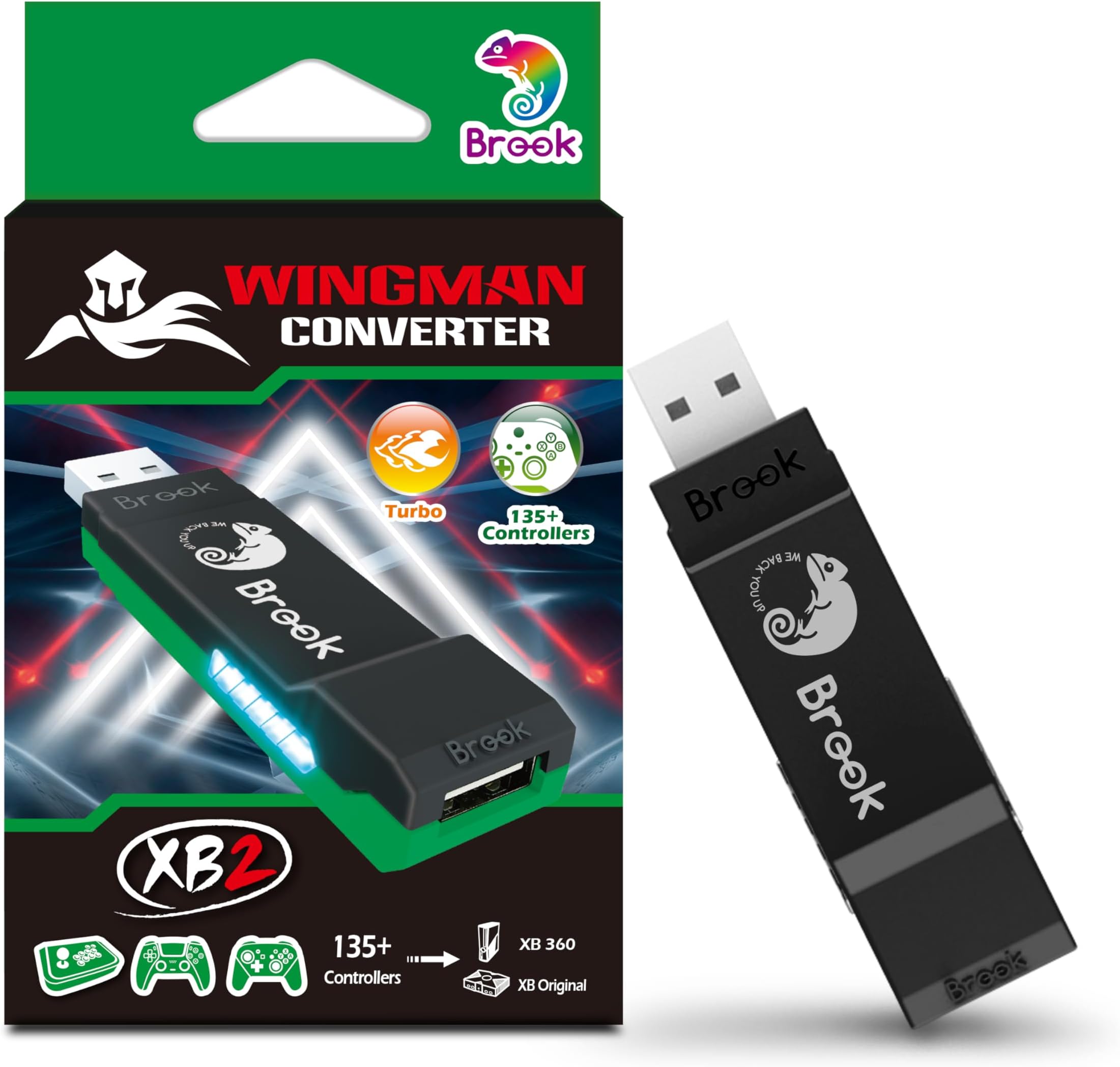 Wingman XB 2 Converter - Wireless Controller Adapter for Xbox Consoles and PC, Supports Remap and Adjustable Turbo