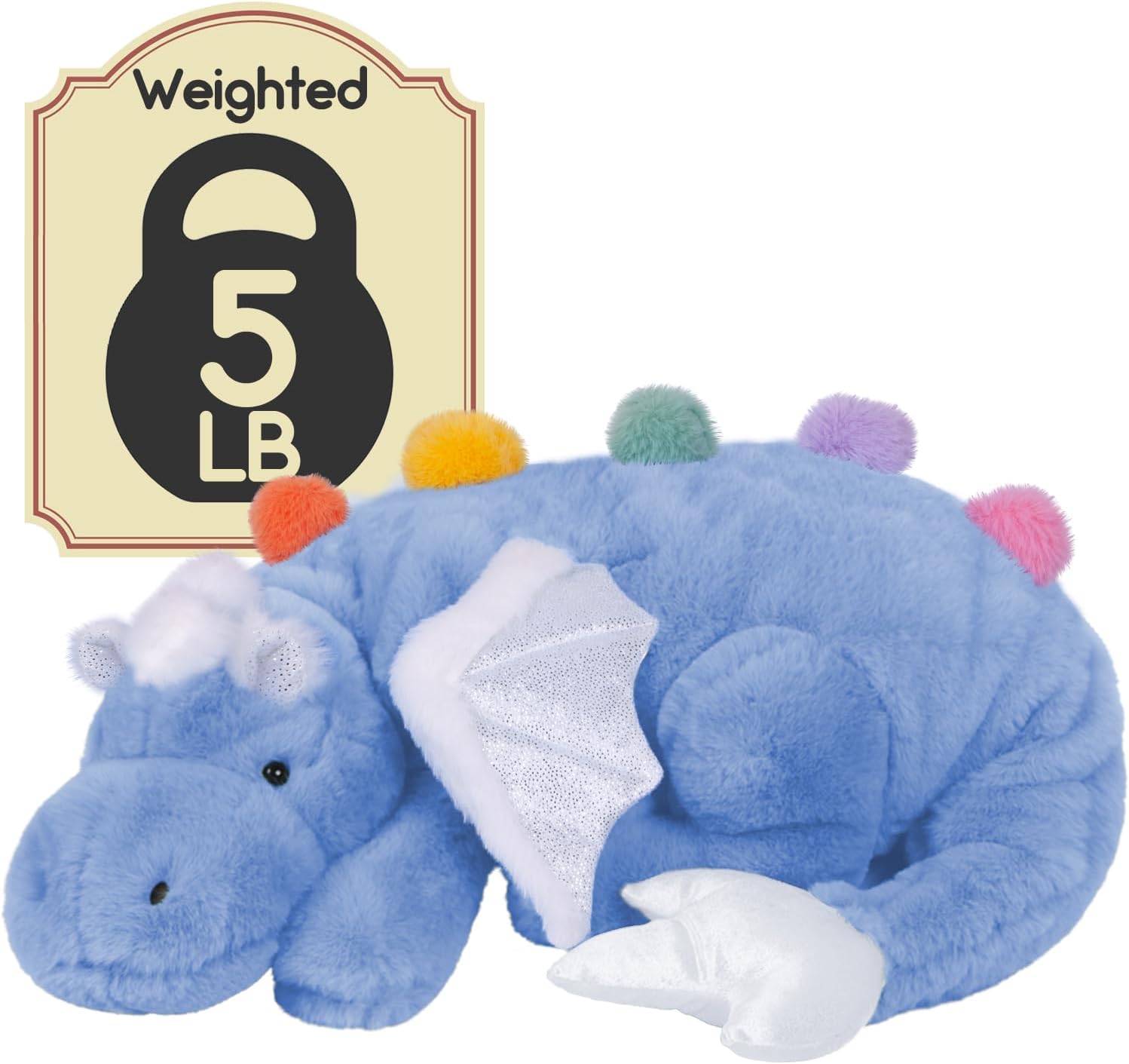 ARELUX Giant Weighted Winged Dragon Plush Toy - 35.4" 5lbs Soft Stuffed Animal for Comfort, Pterosaur Plushie Fuzzy Dinosaur Pillow Plushies Cuddly Removable and Washable Sky Blue