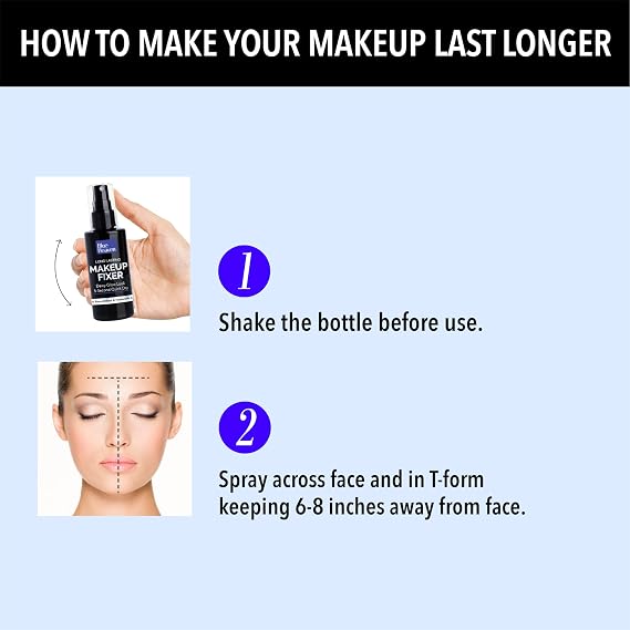 Blue Heaven Long-Lasting Makeup Fixer | Paraben Free & Sweat Proof | Infused with Vitamin E and Aloe Vera | Dewy Glow and Silk Matte Effect Setting Spray for Makeup | 60ml