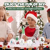 Vista 9 de BESTOYARD Paquete de 15 Globos de Nieve de Bricolaje de 3 Pulgadas de Plástico Transparente Globos de Agua con Tapa de Rosca para Manualidades