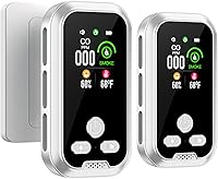 Vista 1 de 2-Pcs 4IN1 Plug in Smoke & Carbon Monoxide Detector Combination Builti-in 2000 mAh Backup Battery HD Screen [Smoke CO Temp Humidity Sensor] Alarm
