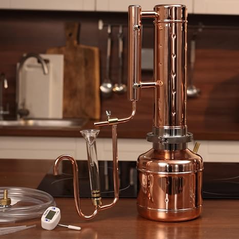 Essential Oil Distiller Kit for Steam Distillation Oil Making and Extracting - Home Distiller Equipment DIY Essential Oil from Herbs, Plants and Flowers... (0,53 Gall - 2 Litters)
