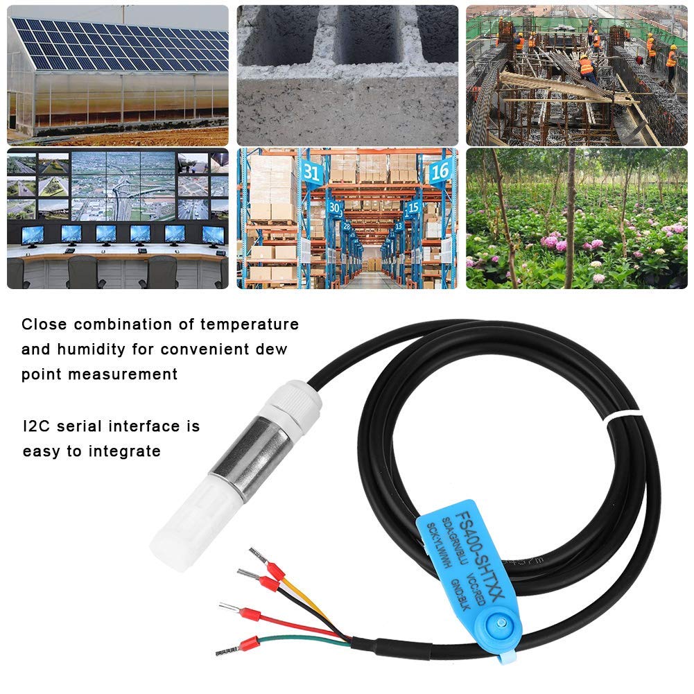 Sensor de Temperatura y Humedad, Sonda FS400-SHT3X Probador de Suelo Sensor Digital Impermeable Medidor de Monitoreo de Salida I2c (SHT35*2Pcs)
