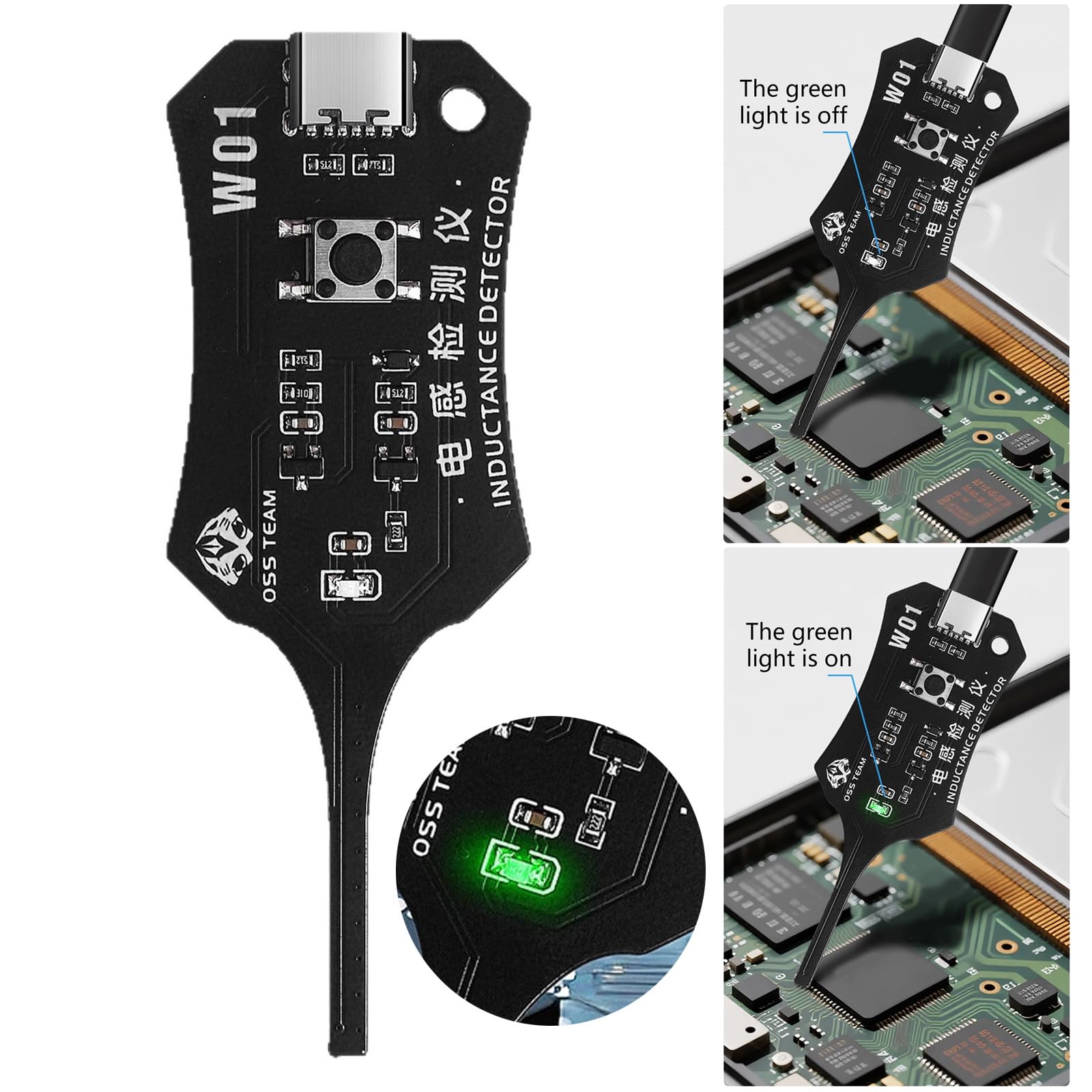 Tester universale di induttanza W01 Rilevatori induttori con costruzione compatta e capacità di rilevamento immediato dei guasti Rilevatori di induzione elettromagnetica