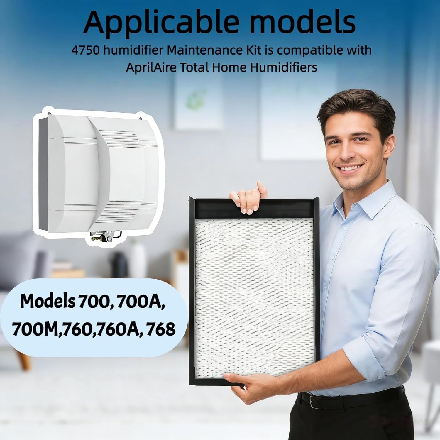 4750 Humidifier Maintenance Kit with Model 35 Water Panel Replacement Filter, Compatible with Aprilaire Whole-House Humidifier Models 700,700A,700M,760,760A,768