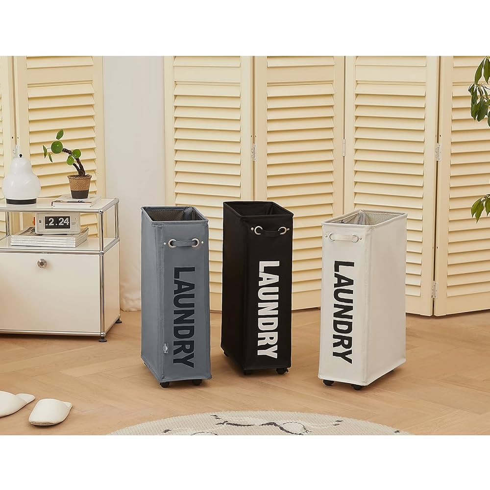 Amazon.com: DOKEHOM 25-Inches Slim Laundry Basket on Wheels