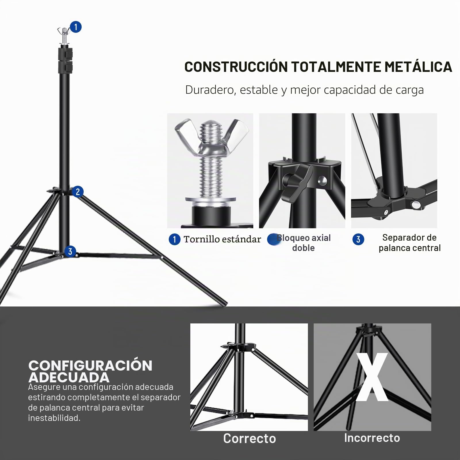 NEEWER Soporte de telón de Fondo de 10 x 7 pies, Sistema de Soporte Ajustable para Estudio fotográfico para Bodas, Fiestas, fotografía de Retrato de Fondo con 4 Barras transversales, 8 Abrazaderas, 2