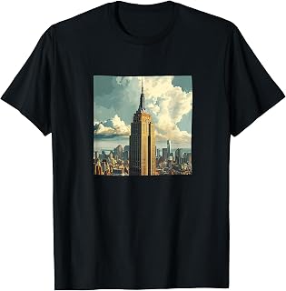 Empire State Building Illustration Graphic T-Shirt