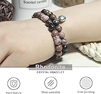 Vista 42 de 2Pcs Healing Crystal Bracelets for Women Handmade Beaded Bracelet Healing Prayers Crystal 8mm Natural Stone Beads Bracelet Stress Relief Get Well