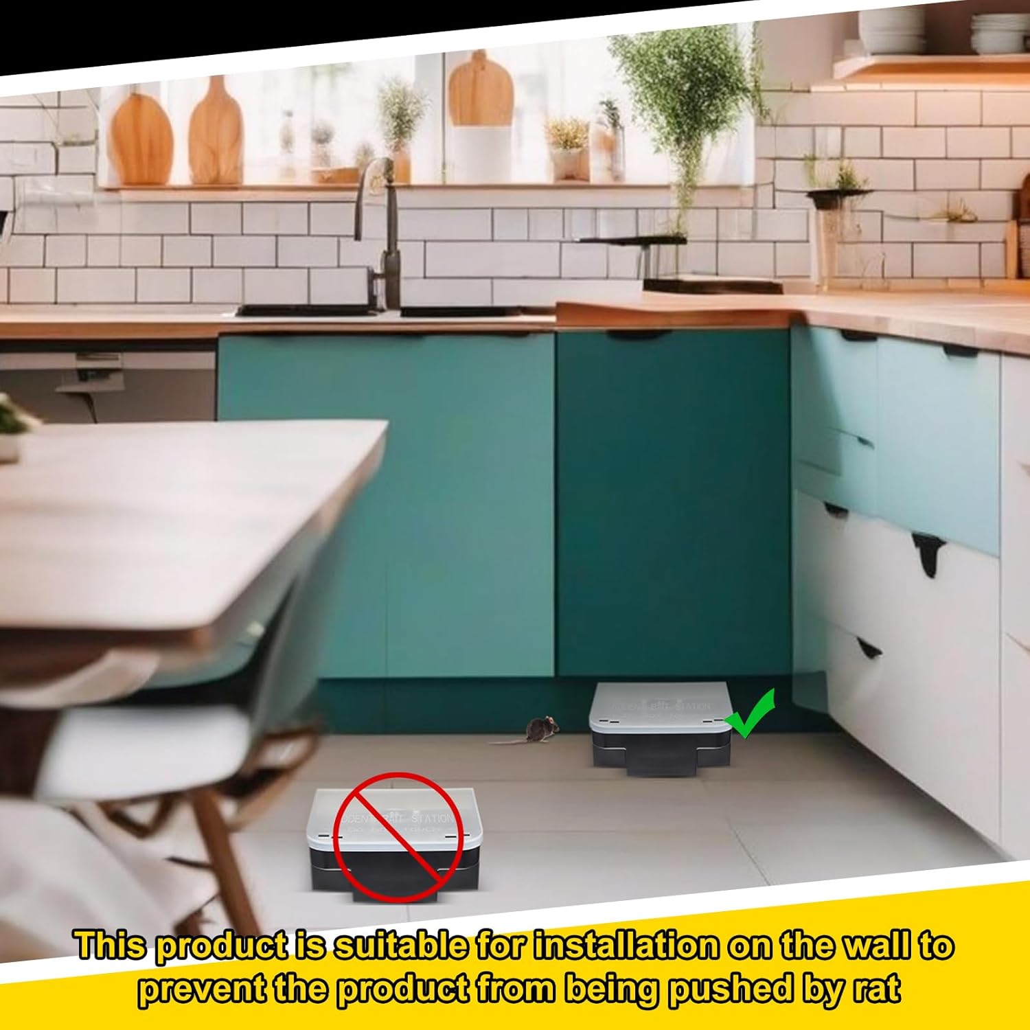 Qualirey 4 Pcs Rat Bait Station 8.86 x 7.28 x 3.62 Inches Rat Traps with Openable Lid, Blocks Boxes with Keys for Big Mouse, Keeps Children and Pets Safe Indoor & Outdoor, Bait Not Included (Clear)