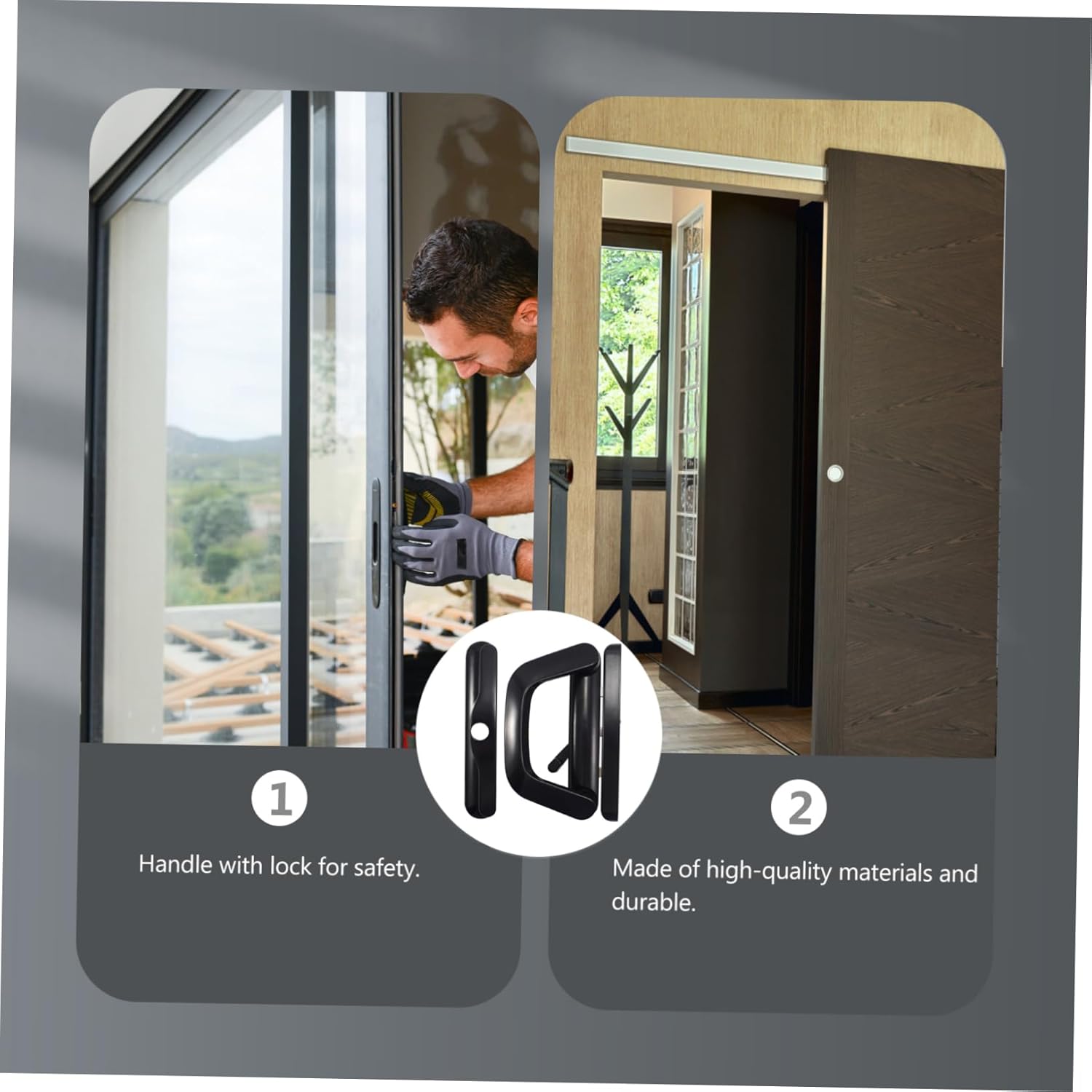 NUOBESTY 1Set Sliding Door Lock Zinc Alloy Glass Door Latch with Key Durable Single Side Door Lock for Kitchens Restaurants Bedrooms Easy Installation Use Practical Design