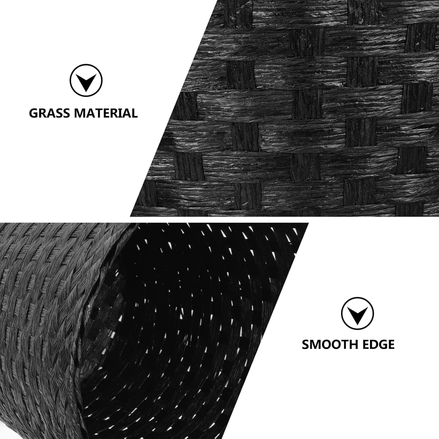 DOITOOL 1pc Straw Trash Can Office Trash Container Personalized Garbage Can Large-Capacity Woven Baskets Large-Capacity Basket Storage Supplies Simple Basket Straw Baskets Home Decors