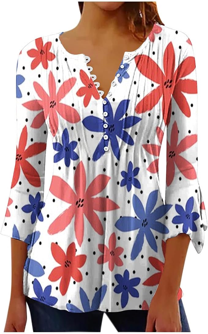 Ulovmi Women's Plus Size Tunic Top - Short Sleeve, Multicolor Pattern, Casual Summer Blouse (Size XX-Large) - View #7
